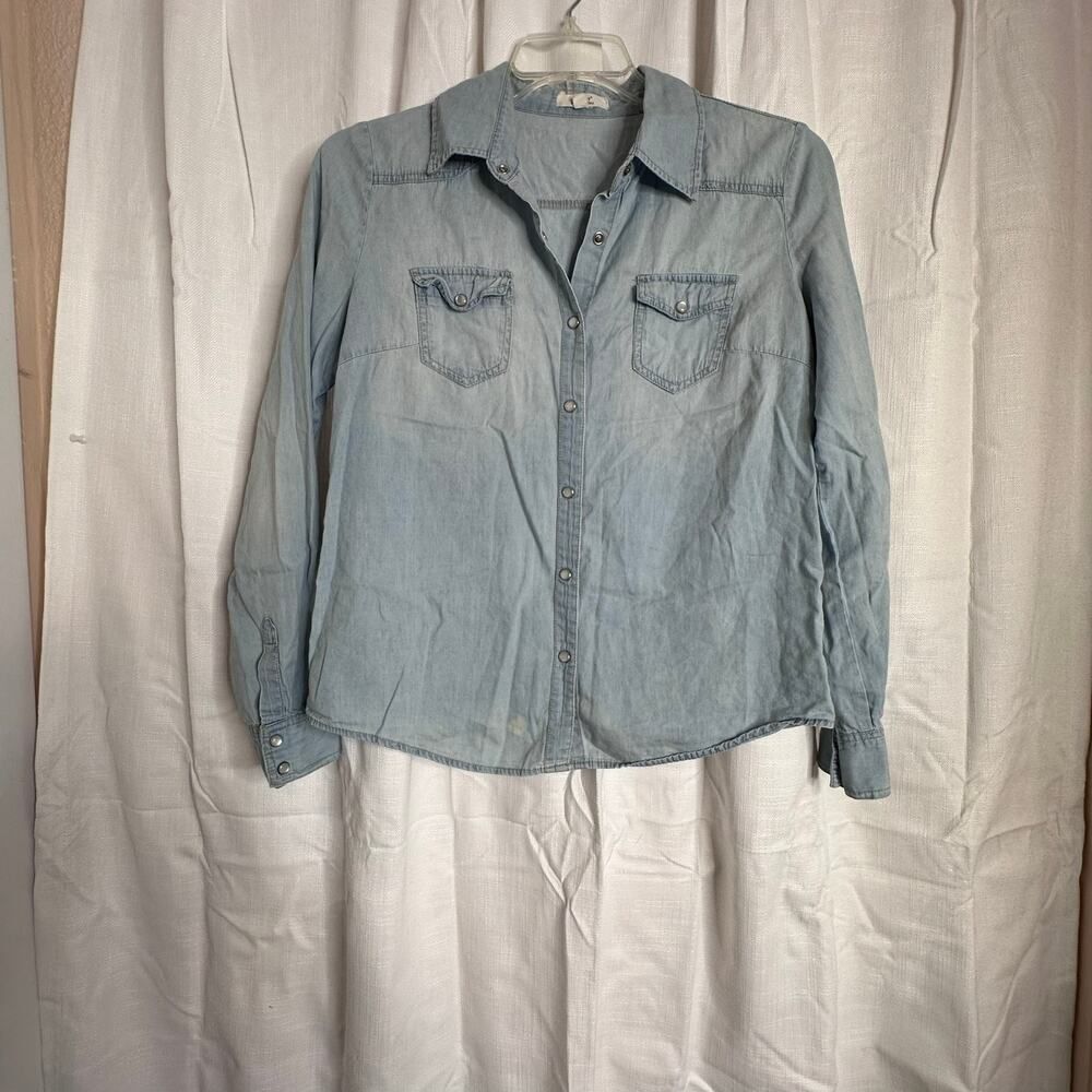 Iris Los Angeles Denim Button Down Athletic Slim Fit Size: L
